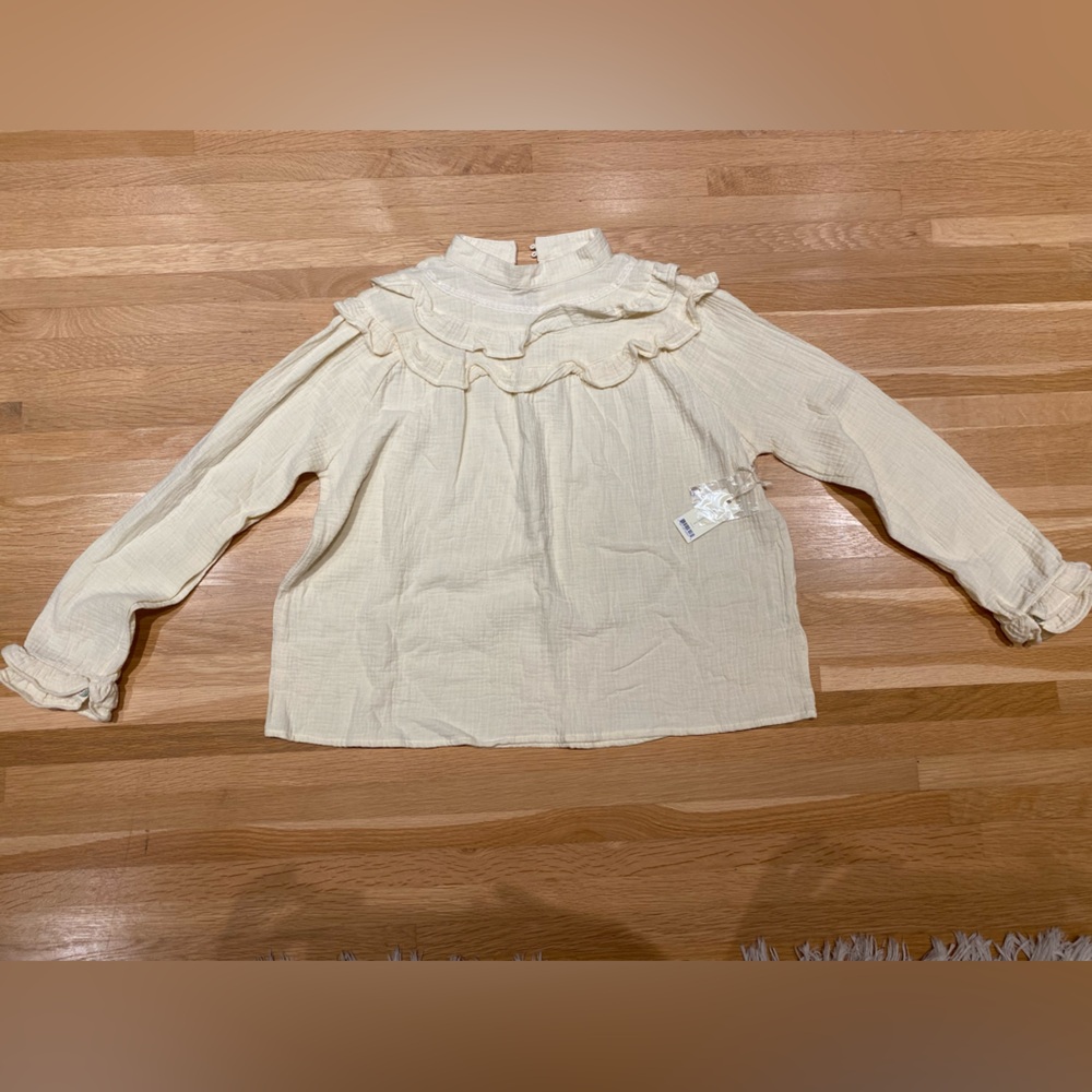 NWT Rylee & cru cream peasant blouse top size medium